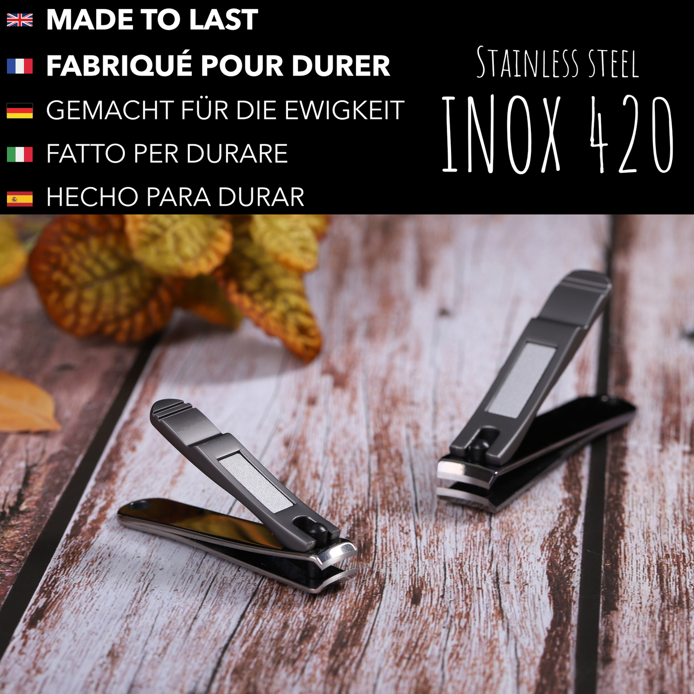 Coupe Ongles Professionnel En Acier Inoxydable [GARANTIE À VIE] Kit De 2 Coupeongles Petit Et